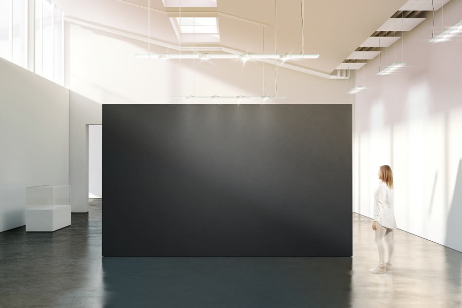Grey exhibition panel