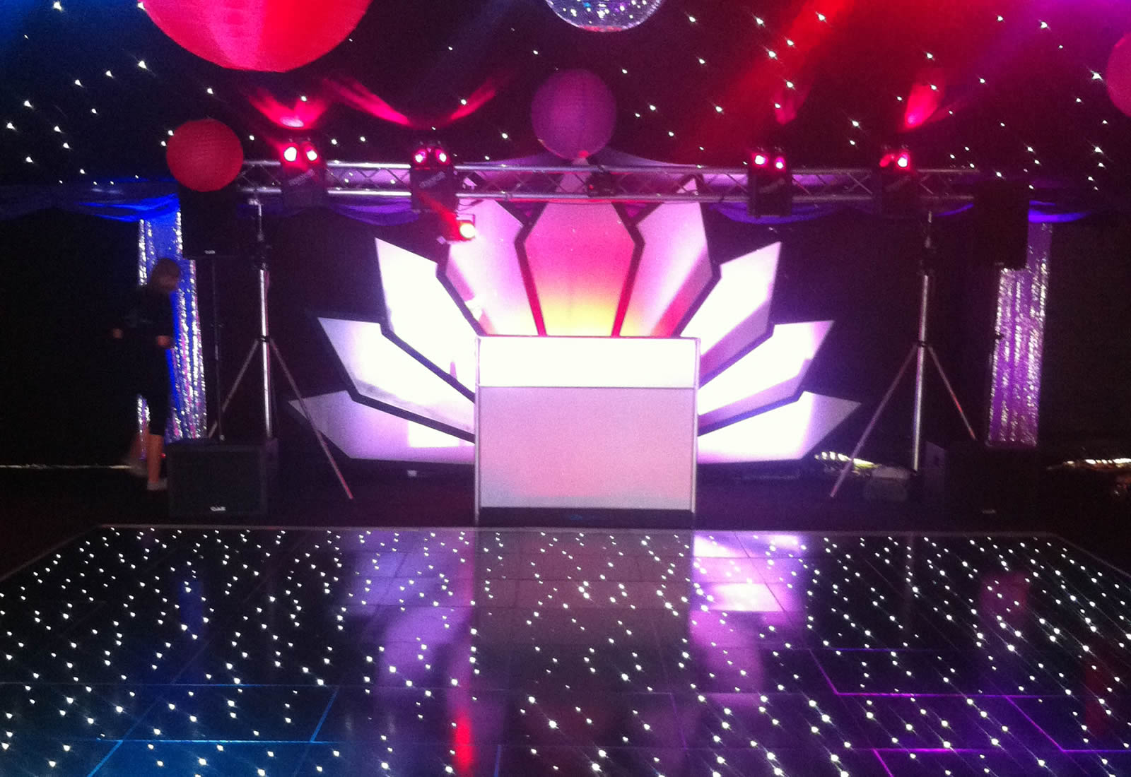 Black LED dance floor hire Dancefactors