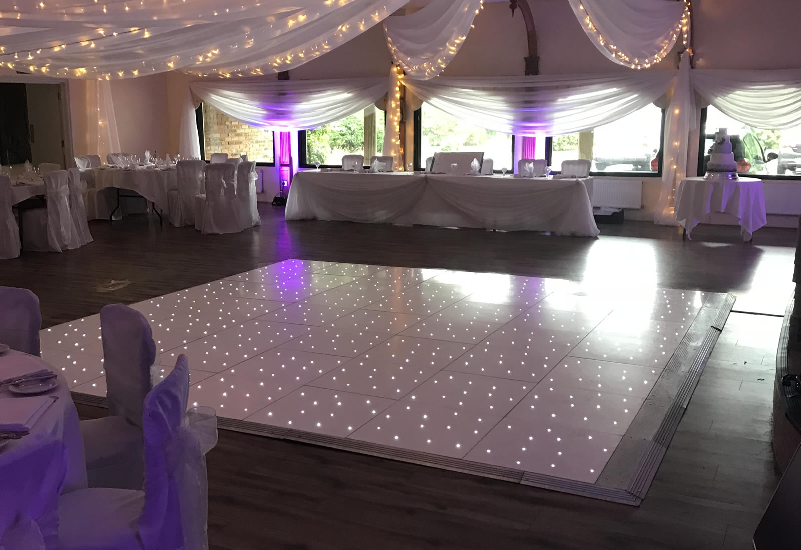 White LED dance floor hire Dancefactors