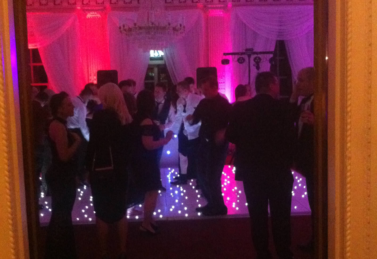 Wedding party on dance floor