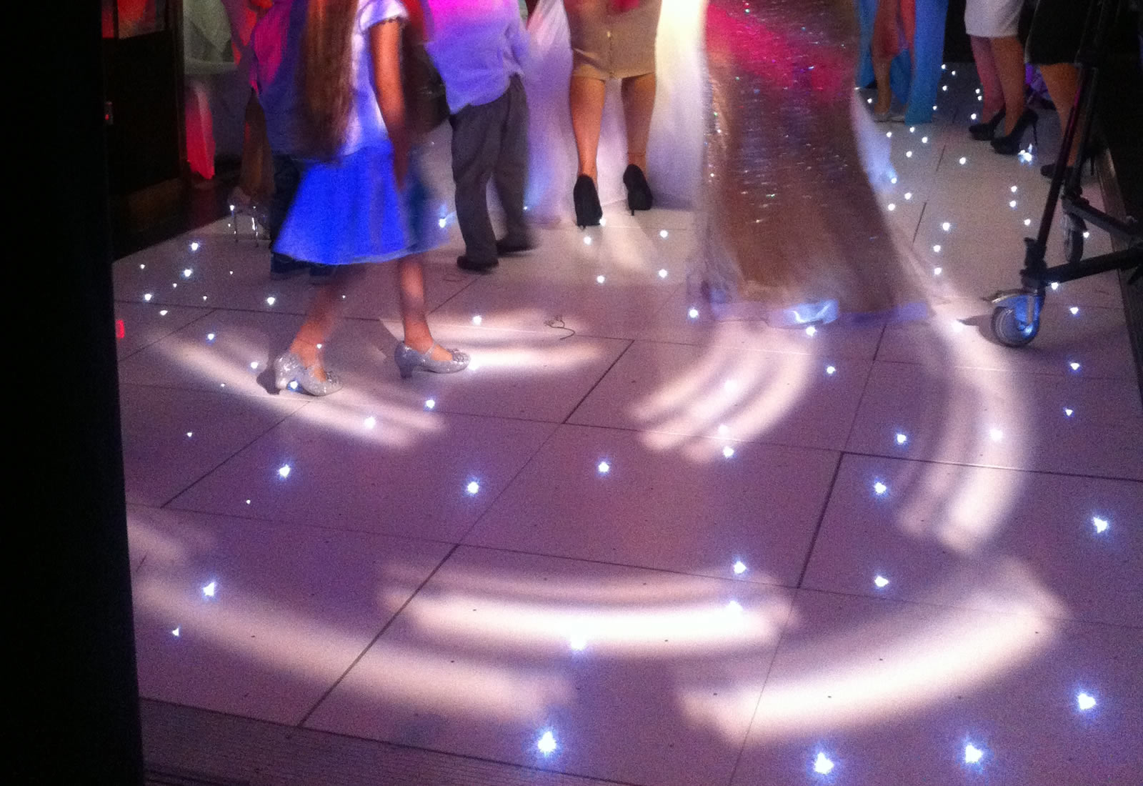 dancers on LED dance floor