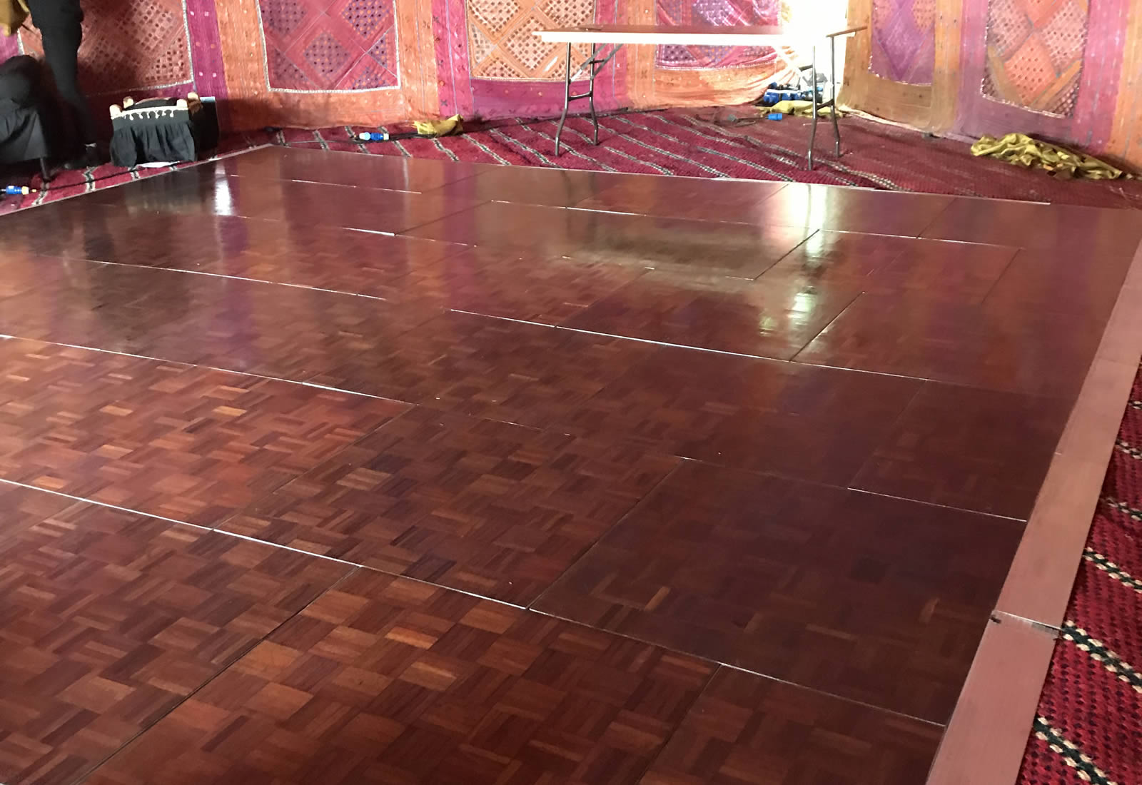 Wooden marquee dance floor